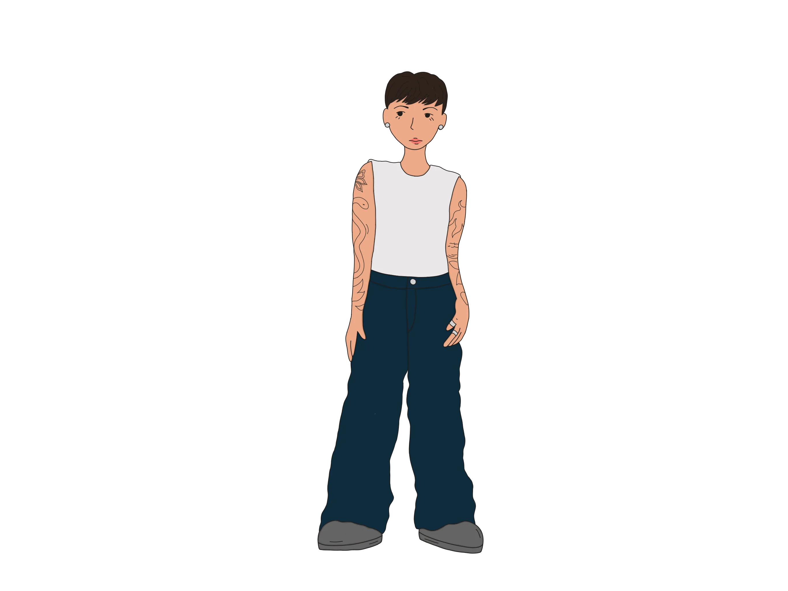 Illustration einer jungen Frau im Rollstuhl