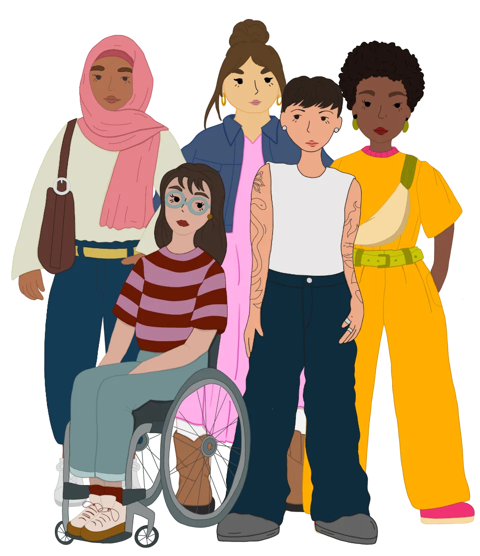 Illustration einer Gruppe junger Frauen